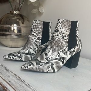 Snake skin booties! Worn once - in perfect condition